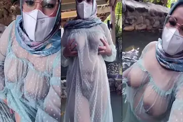 Hijab Baju Transparan Goyang Hot Depan Kamera